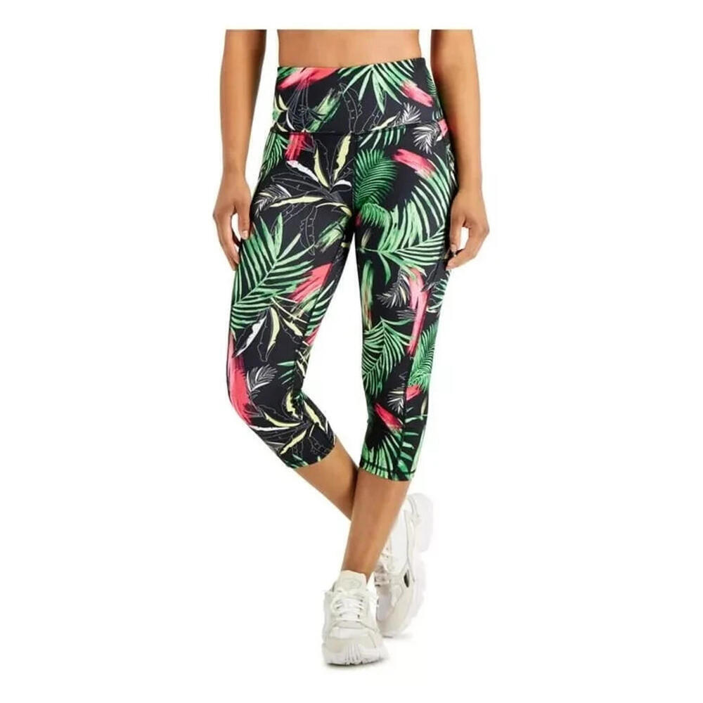 Ideology Women's Palm Print Cropped Leggings Multicolor XS - Picture 2 of 3